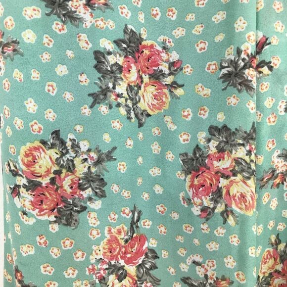 AoBaBa Mint and Rose Floral Silk Blend 2 Piece Halter Top Pantsuit Set - Picture 13 of 16